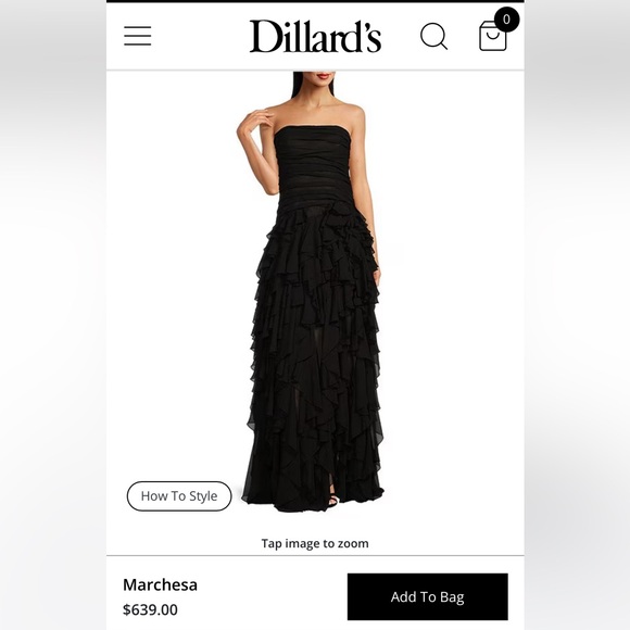 Muse by Marchesa Stunning Black Strapless Dress - Picture 2 of 10